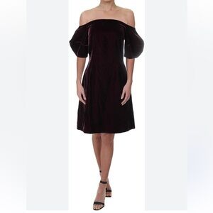 Jill Jill Stuart Plum Velvet Off Shoulder Cocktail Dress Size 6